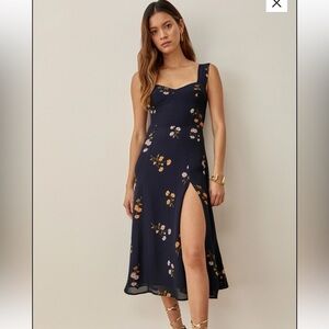 Reformation Fulton Navy Dress